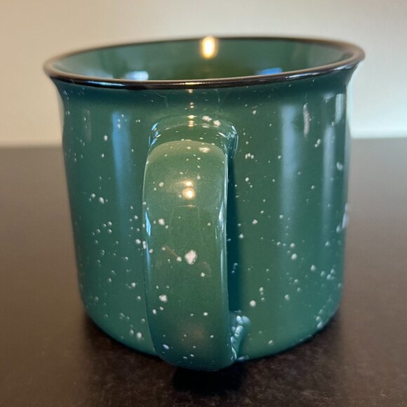 Deep Green and White Speckled Stoneware Camping Campfire Style Mug ~ Heavy Duty - Picture 3 of 8
